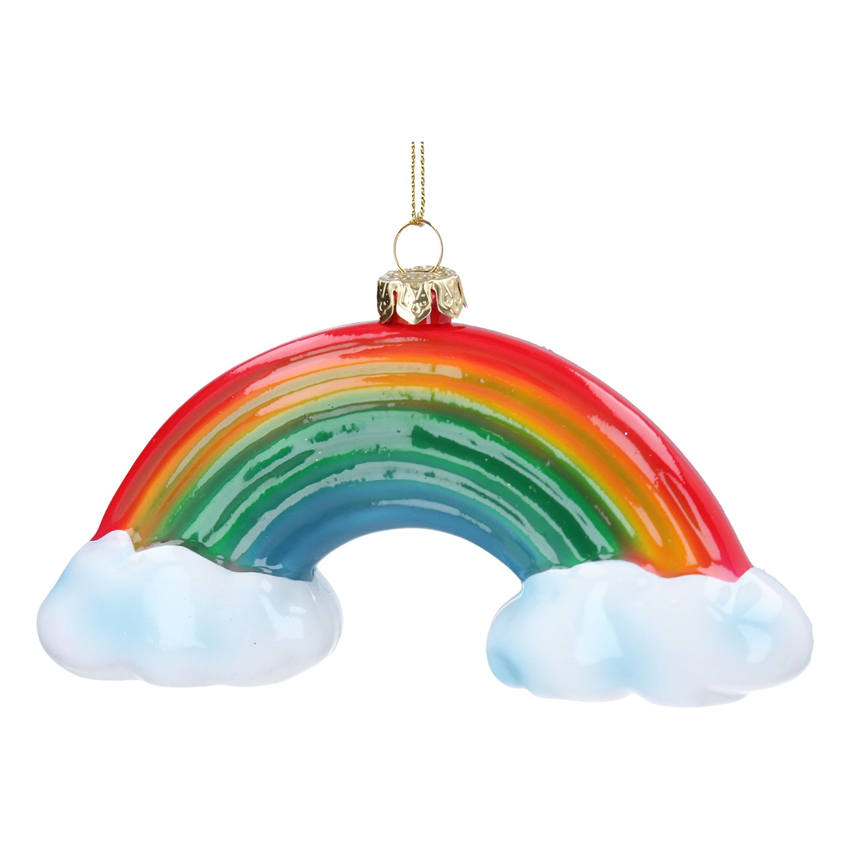 Rainbow and clouds acrylic hanging decoration. By Gisela Graham.